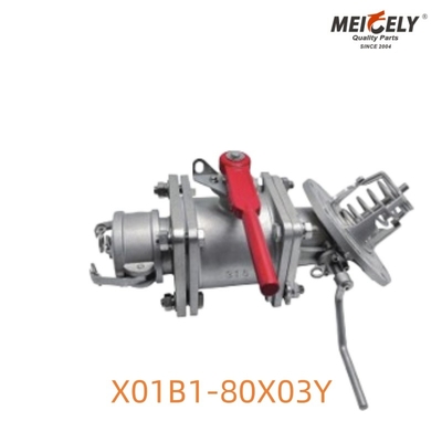 टैंक ट्रक के लिए तितली वाल्व असेंबली के साथ X01B1-80X03Y फुट वाल्व